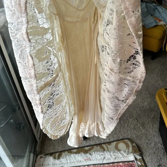 NWT Free People Ruby Lace With Tie Sleeves Ivory Dress, Size xs baby doll - Picture 12 of 16